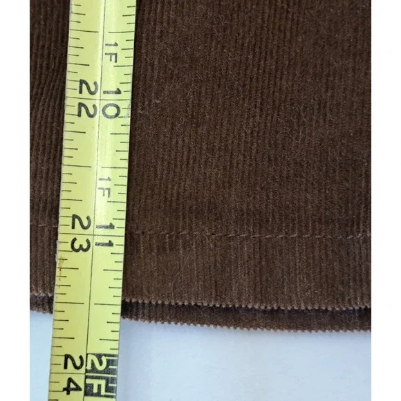 Eddie Bauer Corduroy Skirt Womens 12 Brown Back Pockets Knee Length A Line Flare - Picture 12 of 12